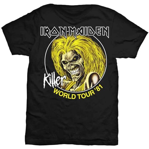 Iron Maiden T Shirt Killer World Tour 81 Band Logo Officiel Noir Size L