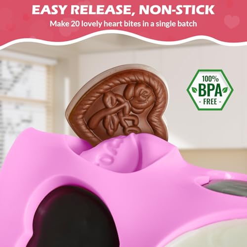 Image of HKNMTT Heart Molds Silicone Valentine's Day Chocolate, Small 10 Love Conversation Shapes Truffle Gifts Bite Size 3D Rose Candy Mould Gummy Jello Gelatin Cute Wax Melt Ice Cube Handmade Soap DIY Making