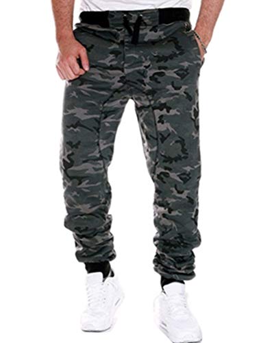 Onsoyours Homme Pantalon Cargo Casual Jogging Camouflage Militaire Mode Casual Sport De Jogging Taille Tlastique Occasionnels LâChe De SurvêTement Pantalon B Armée Verte M