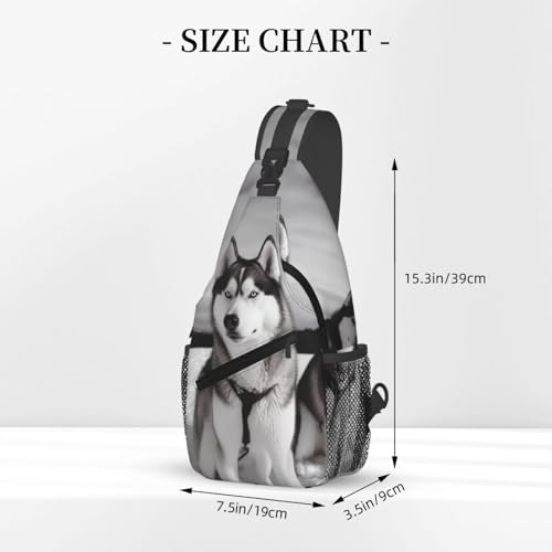 Mochila Sling para hombre y mujer con diseño de perros Husky miniatura 2