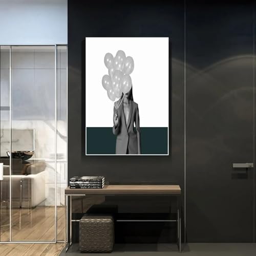 Peinture sur toile portrait abstrait : finition haut de gamme avec cadre 80x120cm