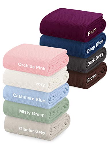 Crover All Season Waffle Premium Thermal Blanket King Size 108"X90" Durable Soft Cozy Breathable Weave Design 100% Cotton, Brown #TOP5