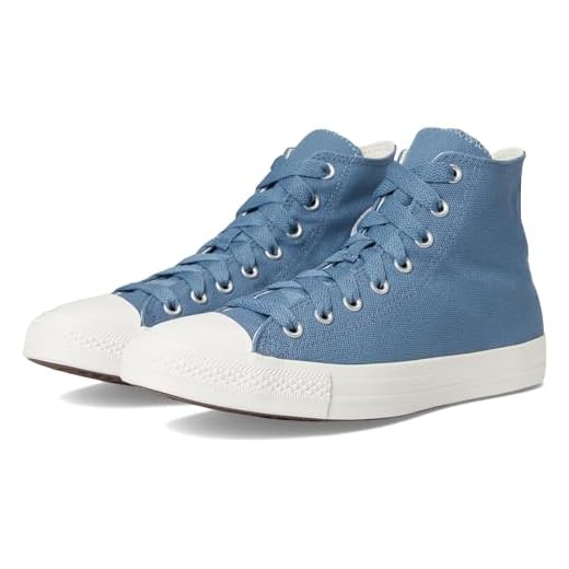 Converse Tênis masculino Chuck Taylor All Star cano alto, Azul à beira do lago/azul claro/branco vintage, 43
