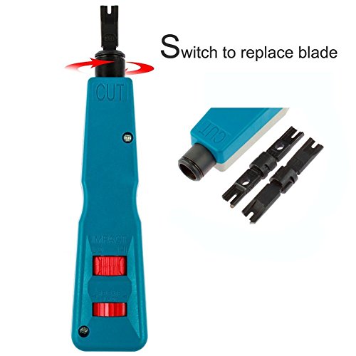 Aveson Punch Down Impact Tool With Two Blades - 110 And Bk Network Wire Cable Cat6/Cat5E Telephone Impact Terminal Insertion Tools & Extra Network Wire Stripper #TOP4