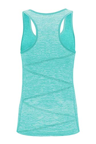 Women's Summer Yoga Tank Tops Racerback Stretchy Activewear Yoga Shirts Quick Dry Running Tops Sports Gym Workout Tops (Fluorescent Green, Small)