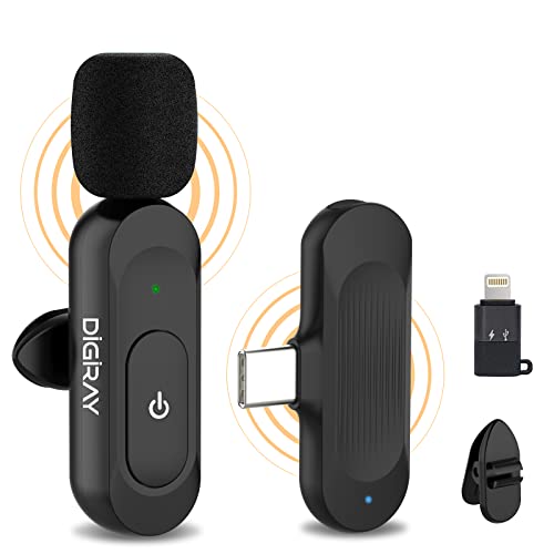 Wireless Microphone Lavalier Microphone Microfonos Inalambricos Professional Recording Usb C Clip On Lapel Noise Cancellation Mic For Iphone Ipad Youtuber Amazon Live Stream Tiktok Interview (Black) #TOP21