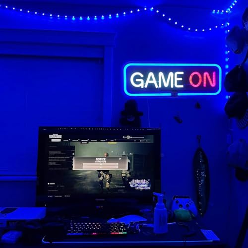 Image of LED Game Sign Game Zone Neon Signs Gaming Room Wall Art Decor Man Cave Lights Signs Gamer Home Bedroom Decoration USB Powered Brightness Adjustable