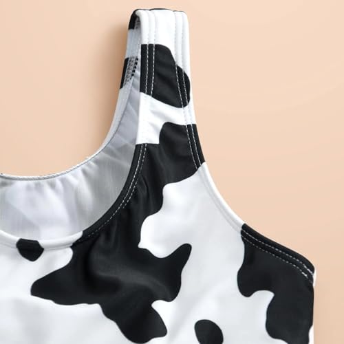 Girls Swimsuit 3 Piece Bathing Suit Qui𝐜k Dry Tankini Set with Cover Up Beach Skirt H𝐚waiian Bikini (BK1, 8-10 Years)4