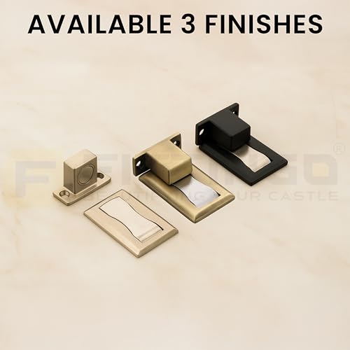 Image of Premium Concealed Magnetic Door Stopper /Stainless Steel Stopper Magnetic /Stylish Floor Mount Door Stopper for Home /Office and Hotels (Pack of 2, Antique Matt Finish)-| 3 Years Warranty |