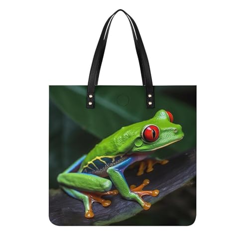 Sac à main en cuir imperméable blanc 39x39cm avec motif grenouille