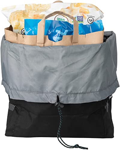 Msw Bike Premium Blacktop Grocery Pannier Bag, Heavy Duty Nylon, Open Top Construction With Drawstring Closure, Black #TOP1