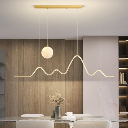 Lustre linéaire LED design planète 3D créatif en fer d'exception