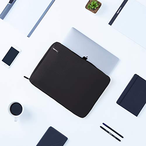 AmazonBasics - sleeve professionale per laptop da 15,5” (con manico retrattile), nero