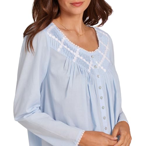 Image of Eileen West 100% Cotton Long Sleeve 50 inch Nightgowns for Women