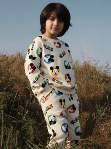 Image of Nap Chief Kids Cotton Official Disney Characters Printed Co ord Set for Boys & Girls, Sweatshirt And Joggers Clothing Set for Casual Wear