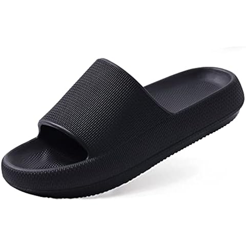 Evshine Pillow Slide Sandals for Women Men Comfy Rubber Shower Slippers Soft Cloud Foam Shoes with Low Arch Support Cover