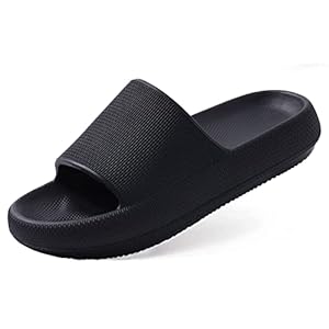 Evshine Pillow Slide Sandals for Women Men Comfy Rubber Shower Slippers Soft Cloud Foam Shoes with Low Arch Support