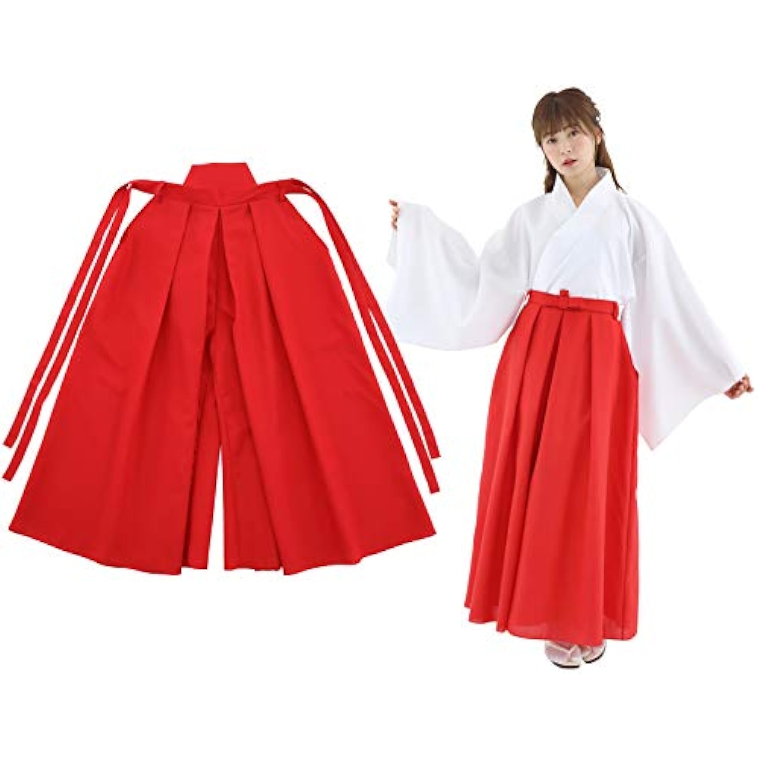 クリアストーン(Clearstone) コスプレ ハロウィン カラー袴 ユニセックス レッド 詳細画像1