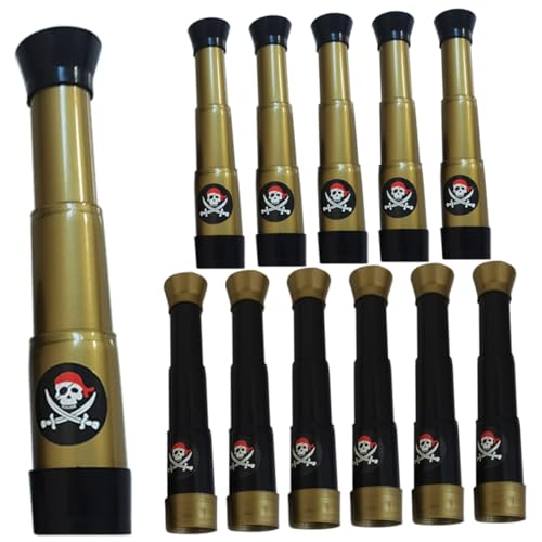 Uonlytech 16pcs Pirate Telescopes Props Monoculars for Teens Safe and Easy to Carry for Outdoor Adventures