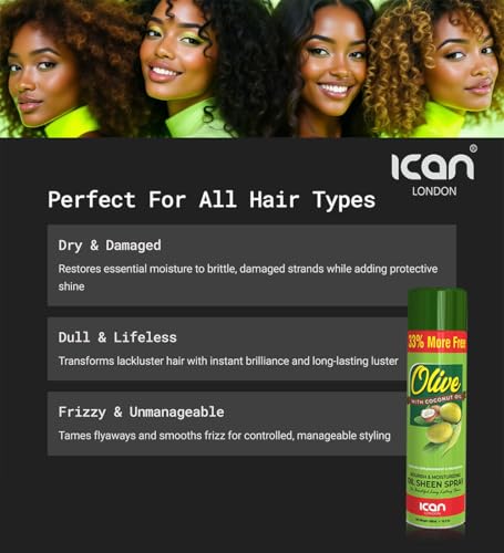 ican London Olive Oil Moisturizing Sheen Spray With Coconut Oil 500ml