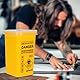 Tattoo Needles Box ATOMUS 1L Tattoo Plastic Sharp Container Tattoo Medical Disposal Biohazard Needle Waste Box Safe Lock Container Tattoo Supplies (1PC, Yellow)