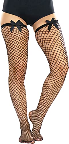Image of ToBeInStyle Women's Vibrant Large Net Fishnet Thigh High Elastic Nylon Novelty Stockings