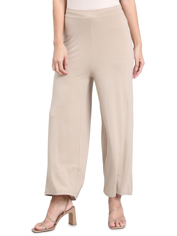 Image of GO COLORS Soft Viscose Knit Palazzo Full Length for Women| Breathable, Mid Rise