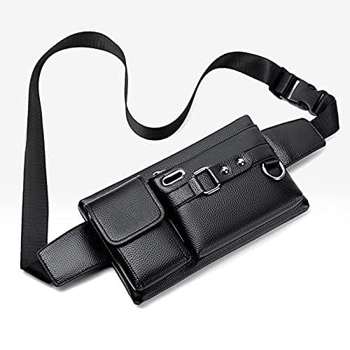 WZDTNL Sac banane en cuir synthétique pour homme, sac de ceinture en cuir, sac de ceinture décontracté à bandoulière pour voyage, marche, randonnée Cover