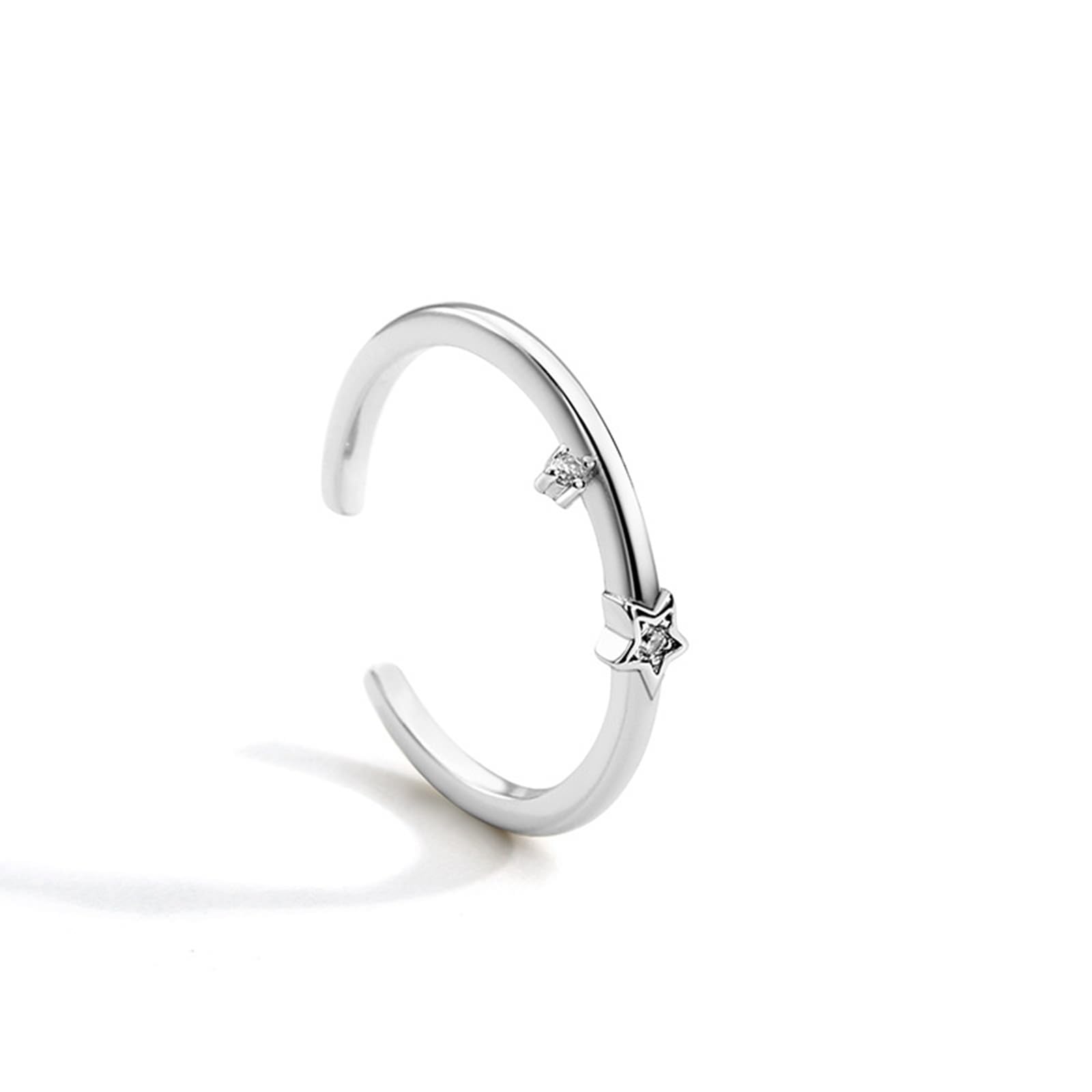 9 Karat Gelbgold Ringe Frauen Moissanit, Engagement Ring Stern