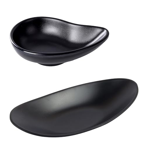 Juadnic Set di 2 ciotole per chiavi eleganti, colore nero, decorazione moderna per soggiorno, decorazione nera e portachiavi nell'ingresso