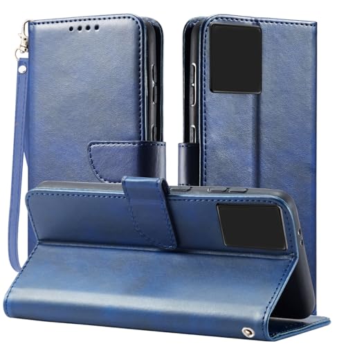 Rfvzubemok Compatible con OPPO R9s Plus (2016) / F3 Plus (2017) Funda,Protector de Cartera Flip Kickstand Blue