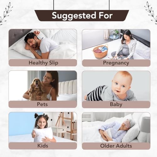 Image of Divine Casa 100% Waterproof Terry Cotton Mattress Protector for King Size Bed, Soft & Breathable Cover with Elastic Fitted Skirt for Home & Hotel Use (72 x 78 Inches, Coffee)