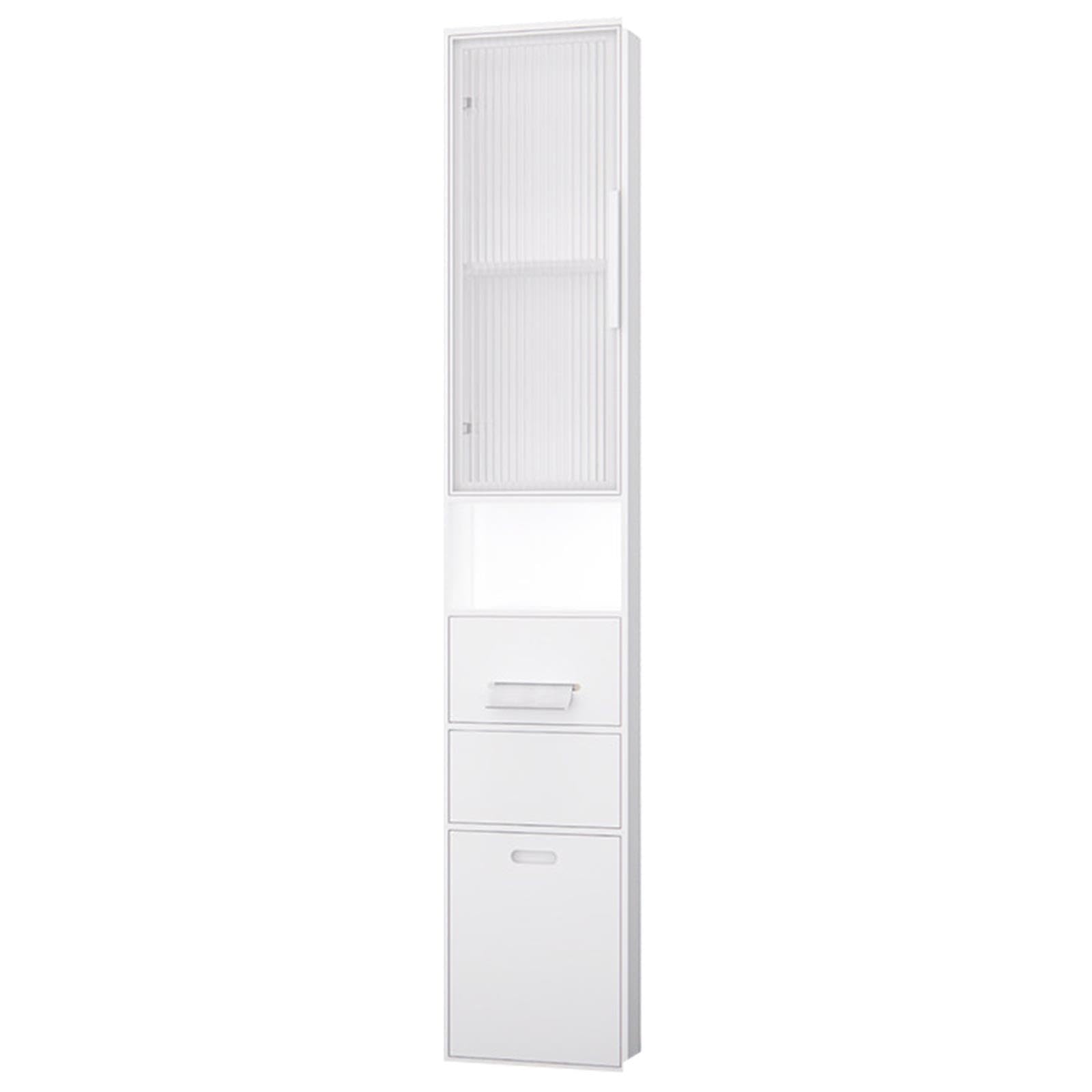 Nicho de pared empotrable de acero inoxidable con puerta de vidrio y cubo