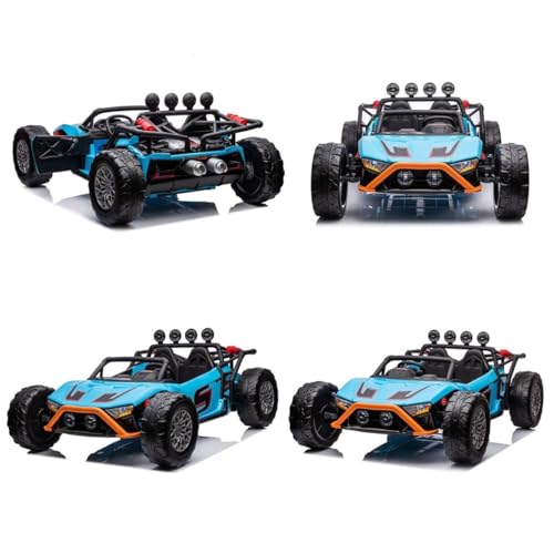 ES-TOYS Kinder Elektroauto Buggy 168 Zweisitzer Eva-Reifen 2 Motoren bis 12 km/h, Farbe:blau – Bild 6