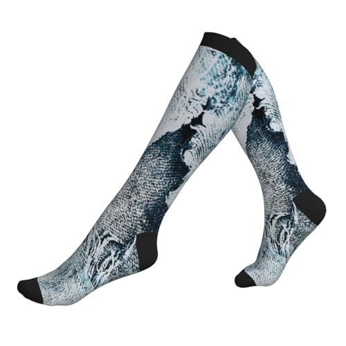 Grungy Denim Compression Socks, Suitable For Both Men And Women - Perfect For Running, Grooming, Hiking, Flying, And Traveling