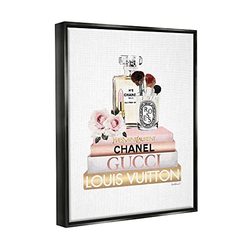 Image of Glam Cosmetics Fashion Books, 24 x 30 Inch Canvas in Floater Frame | Stupell Industries . By Amanda Greenwood . Ready to hang once unboxed . Made in USA