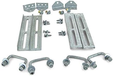 (4) 12" Galvanized Swivel Top Bunk Bracket Kit with Hardware for 1.5x3 Boat Trailer Crossmember