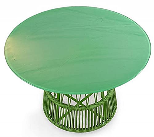 Casa Padrino Luxus Gartentisch Grün Ø 110 x H. 75 cm - Handgewebter wetterbeständiger Esstisch mit Glasplatte - Garten… – Bild 3