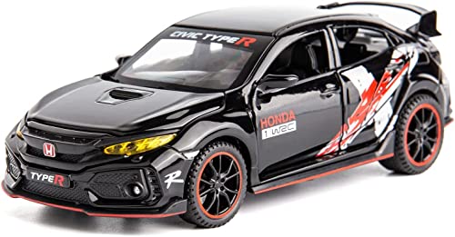 Image of VARIYA ENTERPRISE Metal Pull Back Diecast Car 1:32 Honda Civic Sport Model Pull Back Car Model with Sound Light Boys Gifts Toys for Kids【Pack of 1】