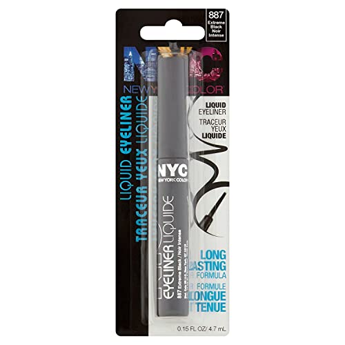 New York Color Liquid Eyeliner, Extreme Black 0.15 oz