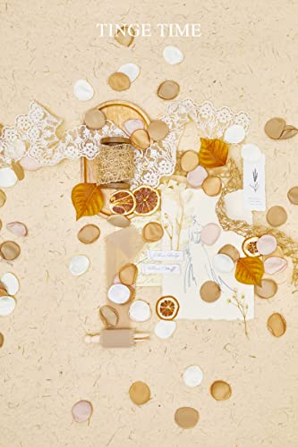 Tinge Time 400Pcs Silk Rose Petals, Brown & Golden Flower Petal With Aromatherapy Card For Weddings Flower Girl Basket Table Aisle Decorations Bridal Shower Romantic Night #TOP3