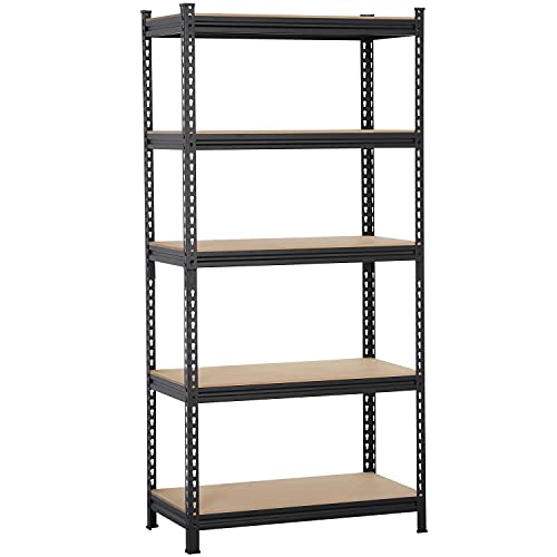 Yaheetech Garage Storage Shelves 5 Tiers Storage Shelving Boltless Industrial Adjustable Racks for Garage/Warehouse/Living Room/Kitchen, 90x 45 x 186cm