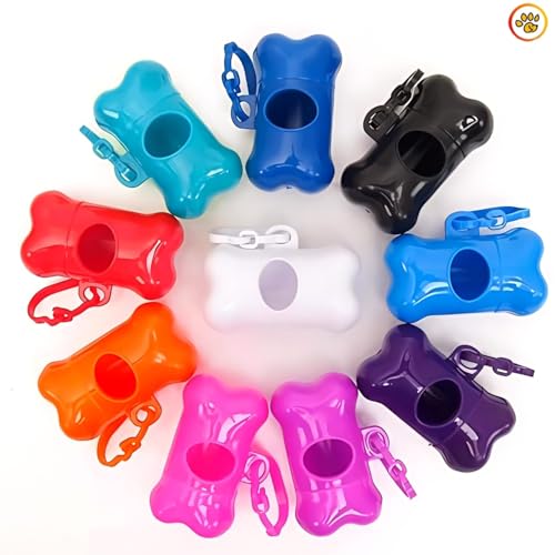 Image of Dog 3 Roll 45 Bags with Bone Shape Dog Poop Bag Dispenser Extra Thick and Strong | Leak Proof Poop Bags for Dogs | Plastic Waste Pick Up Biodegradable | Dog Potty Picker Bag | Waste Bag