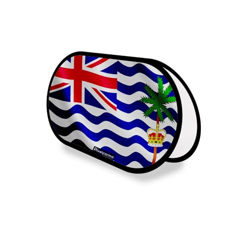 Drapeau océan Indien britannique ovale 70x120cm pour décorer vos événements et salons