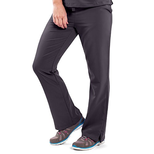 ave Womenâ€™s Medical Scrub Pants, Melrose ave, Bootcut Style, Drawstring and Elastic Waist, Great for Nurses, Charcoal, Medium