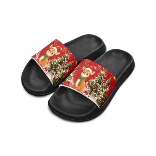 Image of Unisex Slides for Girls Boys Comfortable Slippers Slides Non-slip Shower Shoes House Fashion Thick for Indoor & Outdoor Gifts