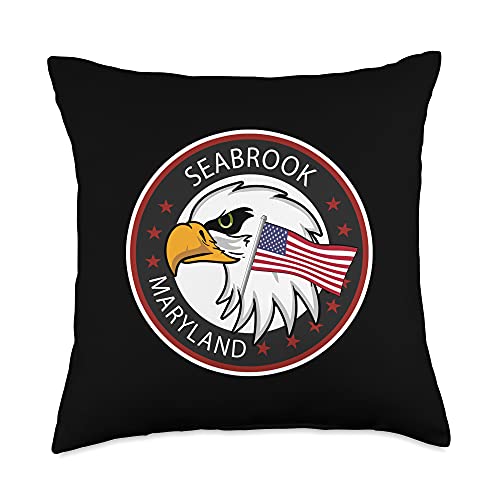 America Eagle Seabrook Design mb. Maryland MD Seabrook Throw Pillow, 18x18, Multicolor
