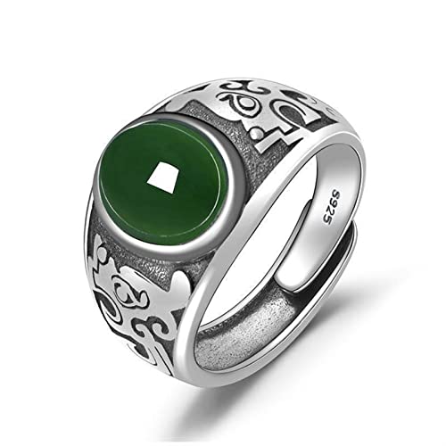 Bague Feng Shui en jade vert : le cadeau rétro idéal pour homme