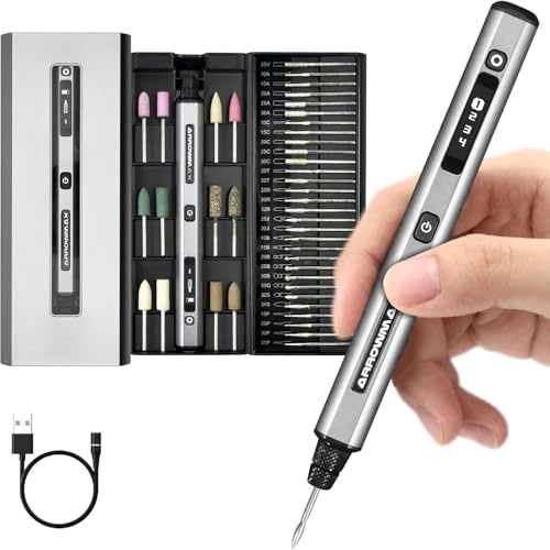 ARROWMAX Mini-Gravierstift, HollowCup-Motor, 42 Bits mit Aluminiumgehäuse...