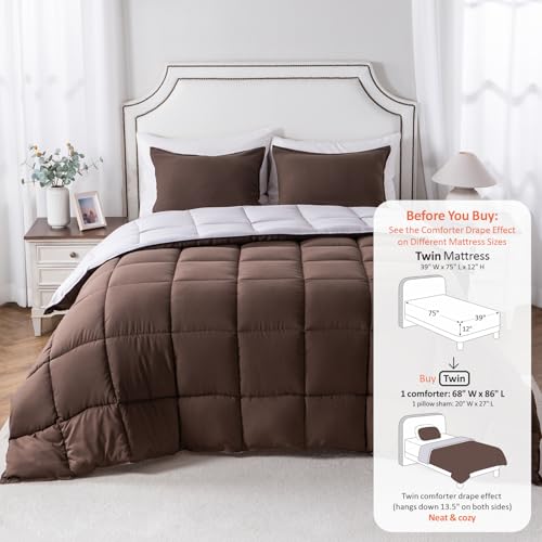 Image of KASENTEX Twin Comforter Set, Reversible, Goose Down Alternative, All Season